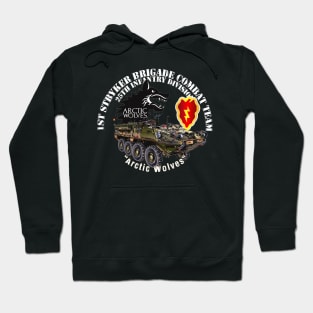 1st Stryker Bde - 25th ID - Arctic Wolves - White w Stryker Hoodie